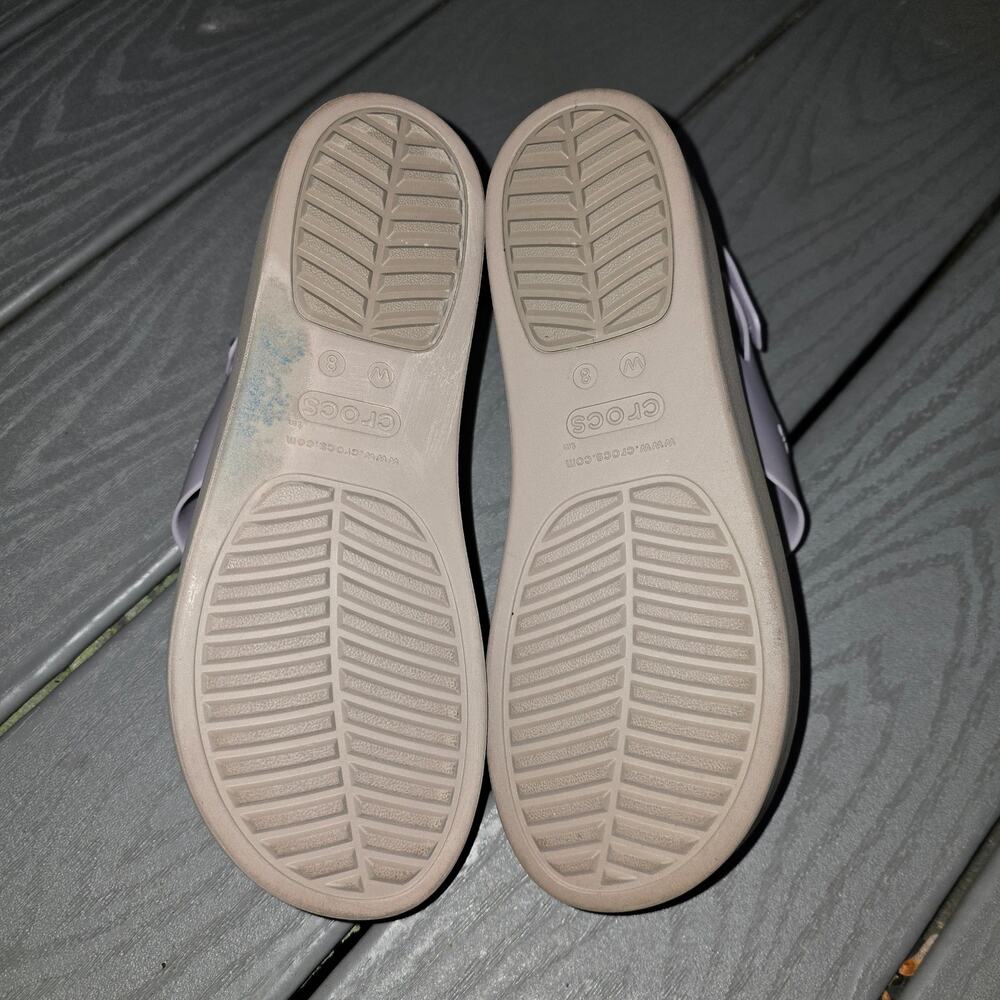 Crocs Women's Brooklyn Low Wedge Sandals Purple/Beige, Size 8 - Picture 5 of 6